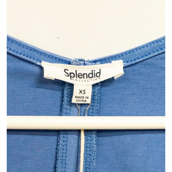 Splendid NWT Azure Blue Emerson Zip Front Casual Short Sleeve Utility Romper XS - Picture 6 of 16